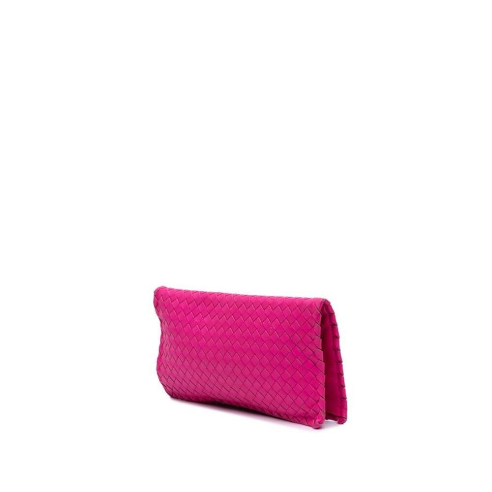 Pre Loved Bottega Veneta Vintage Nappa Intrecciato Turn Lock Clutch Women Pink - Picture 2 of 8